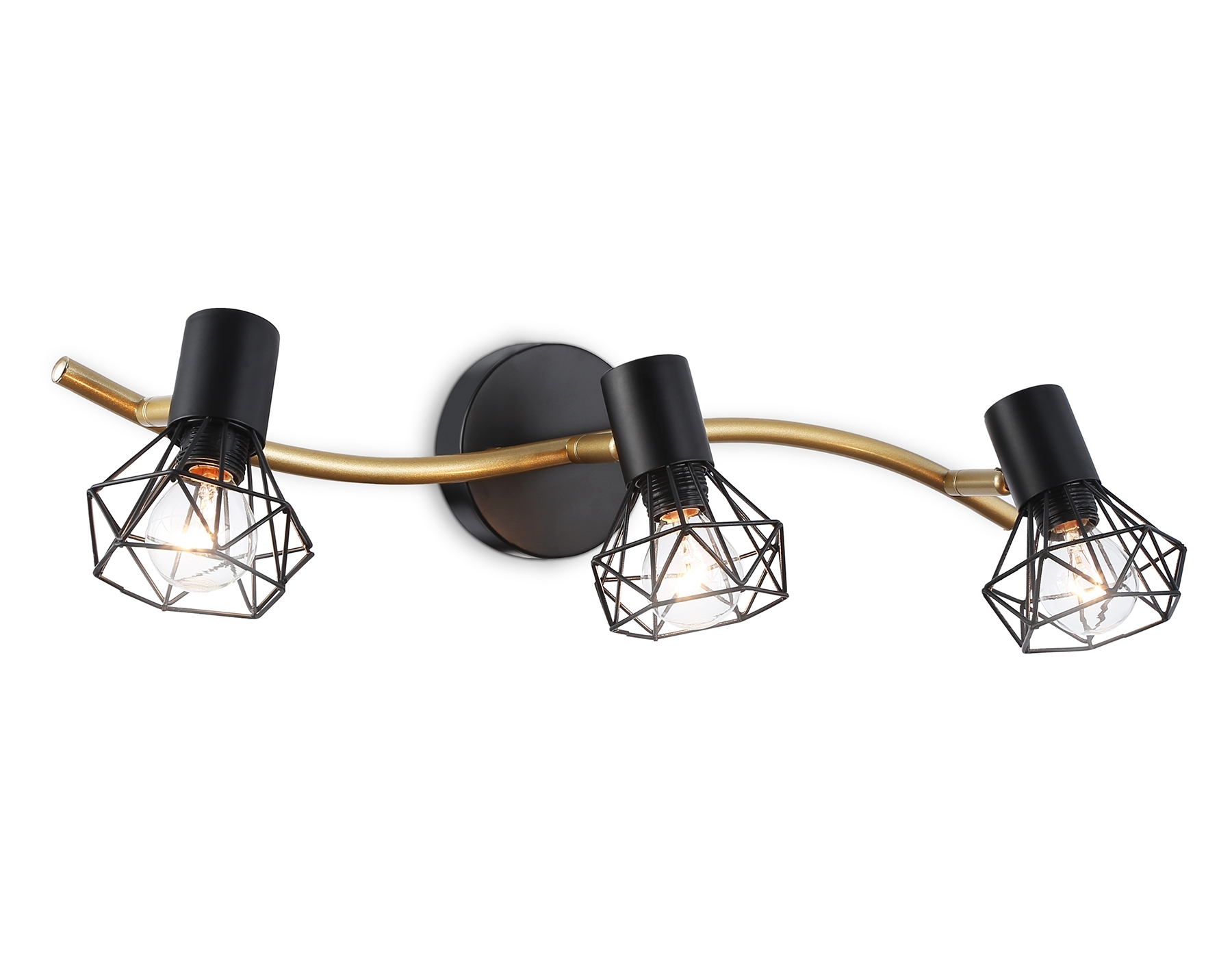 Светильник Ambrella light TR8657/3 BK/GD черный/золото E14/3 max 60W 550*100*185