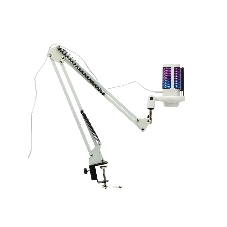 Микрофон конденсаторный Gembird M-02NW, подсветка RGB, шумоподавление, микрофонная стойка (пантограф), белый
