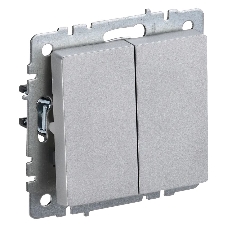 Выключатель 2-кл. СП BRITE ВС10-2-0-БрА 10А алюм. IEK BR-V20-0-10-K47 Выключатель 2-кл. СП BRITE ВС10-2-0-БрА 10А алюм. IEK BR-V20-0-10-K47
