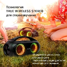 Колонка портативная Digma D-PS1530 черный/черный 50W 2.1 BT 10м 3000mAh
