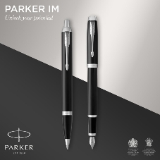 Набор ручек Parker IM Core FK221 (CW2093215) черный CT сталь нержавеющая, подарочная коробка ручка перьевая, ручка шариковая