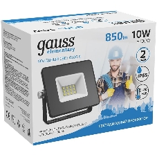 Прожектор светодиодный Gauss LED 10W 700lm IP65 6500К черный 1/60