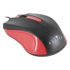 Мышь проводная Oklick 225M черный/красный, 1200 dpi, USB, кнопки - 3