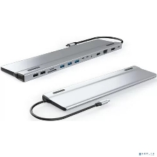 Адаптер VCOM TypeC -->3*USB3.0+2*USB2.0+VGA+RJ45+SD+TF+AUD+HDMI+DP+2*USB3.1 Data+PD