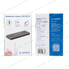 Внешний корпус Gembird EEM2-SATA-1 USB 3.0 для M2 SATA порт MicroB, металл, черный