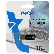 Флешка USB Netac U278 (NT03U278N-016G-20PN), 16Gb, USB 2.0, R/W 50/10, серебристый/черный