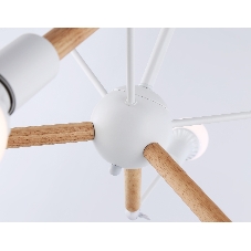 Светильник Ambrella light TR80485/6 WH/LW белый/светлое дерево E27/6 max 60W D930*510