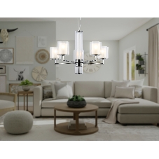 Люстра Ambrella light LH56001/5 СH/FR хром/белый матовый E14*5 max 40W D640*1260