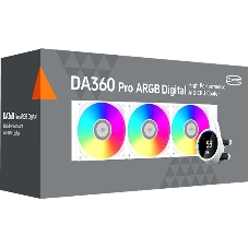 Система охлаждения Water Cooling System PCCooler DA360 Pro ARGb WH (300W, 360мм, белый, ARGb/Fans: 3x120мм, 75.8CFM, 33.7dBA, 2200RPM/Pump height 57мм, 28dBA, 3000RPM, Rad thickness 27мм/S: 1851, 1700, 1200, 20XX, 115X, AM5, AM4)