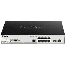 Коммутатор D-Link DGS-1210-10P/ME/B1A, 8×1 Гбит/с + 2×1 Гбит/с SFP, управляемый