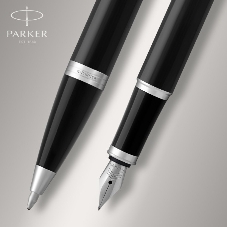 Набор ручек Parker IM Core FK221 (CW2093215) черный CT сталь нержавеющая, подарочная коробка ручка перьевая, ручка шариковая