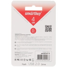 Флешка USB Smartbuy Crown white (SB4GbCRW-W), 4Gb, USB 2.0, R/W 15/5, белый/красный