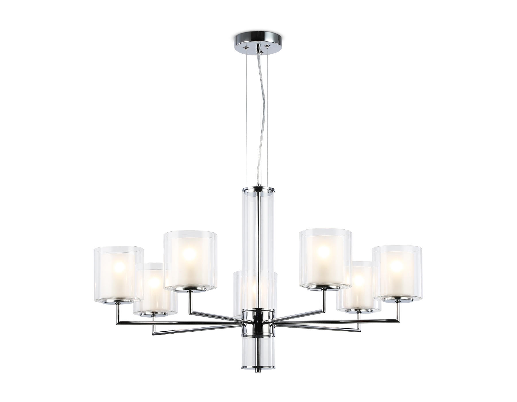 Люстра Ambrella light LH56003/7 СH/FR хром/белый матовый E14*7 max 40W D790*1260