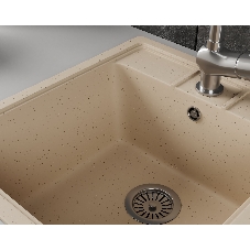 Мойка для кухни BAU Stil Sand 45х50, выпуск с сифоном в комплекте, бежевый песок