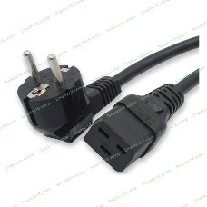 Кабель питания Hyperline PWC-IEC19-SHM-1.8-BK (Shucko+C19) (3x1.5), 1.8м