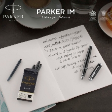 Набор ручек Parker IM Core FK221 (CW2093215) черный CT сталь нержавеющая, подарочная коробка ручка перьевая, ручка шариковая