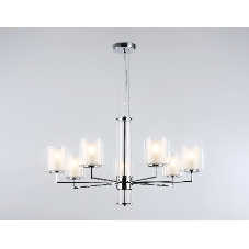 Люстра Ambrella light LH56003/7 СH/FR хром/белый матовый E14*7 max 40W D790*1260