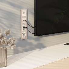 Накладка для двойной розетки Еthernet RJ-45 (перламутровый рифленый)
