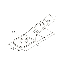 Наконечник Rexant ТМЛ 25–8–8 (25 мм²-Ø 8 мм) ГОСТ 7386-80 (в упак. 5 шт.)