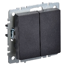 Выключатель 2-кл. СП BRITE ВС10-2-0-БрЧ 10А черный IEK BR-V20-0-10-K02 Выключатель 2-кл. СП BRITE ВС10-2-0-БрЧ 10А черный IEK BR-V20-0-10-K02