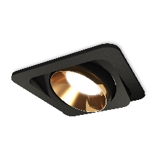 Комплект встраиваемого поворотного светильника Ambrella light XC7659024 SBK/PYG черный песок/золото желтое полированное MR16 GU5.3 (C7659, N7034)