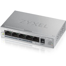 Коммутатор Zyxel GS1005HP Switch PoE +, 5xGE (4xPoE +), desktop, metal, silent, PoE budget 60 W