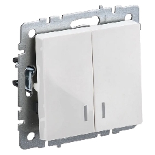 Выключатель 2-кл. СП BRITE ВС10-2-1-БрБ 10А с инд. белый IEK BR-V20-1-10-K01
