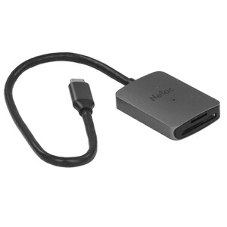 Кард-ридер Netac Flash WK12/серый/SD/SDHC/SDXC/microSD/microSDHC/microSDXC/USB 3.0 Type-C/пластик