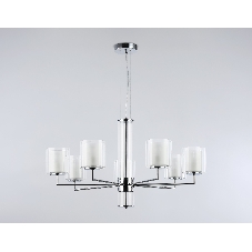 Люстра Ambrella light LH56003/7 СH/FR хром/белый матовый E14*7 max 40W D790*1260
