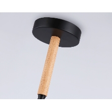 Светильник Ambrella light TR80488/6 BK/LW черный/светлое дерево E27/6 max 60W D930*510