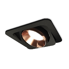 Комплект встраиваемого поворотного светильника Ambrella light XC7659025 SBK/PPG черный песок/золото розовое полированное MR16 GU5.3 (C7659, N7035)