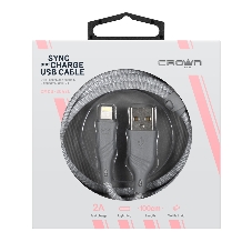 Кабель Crown USB - Lightning CMCU-3043L grey