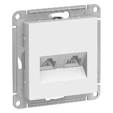 Розетка компьютерная двойная RJ45+RJ45, кат.5E, механизм, белый
