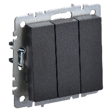 Выключатель 3-кл. СП BRITE ВС10-3-0-БрЧ 10А черный IEK BR-V30-0-10-K02