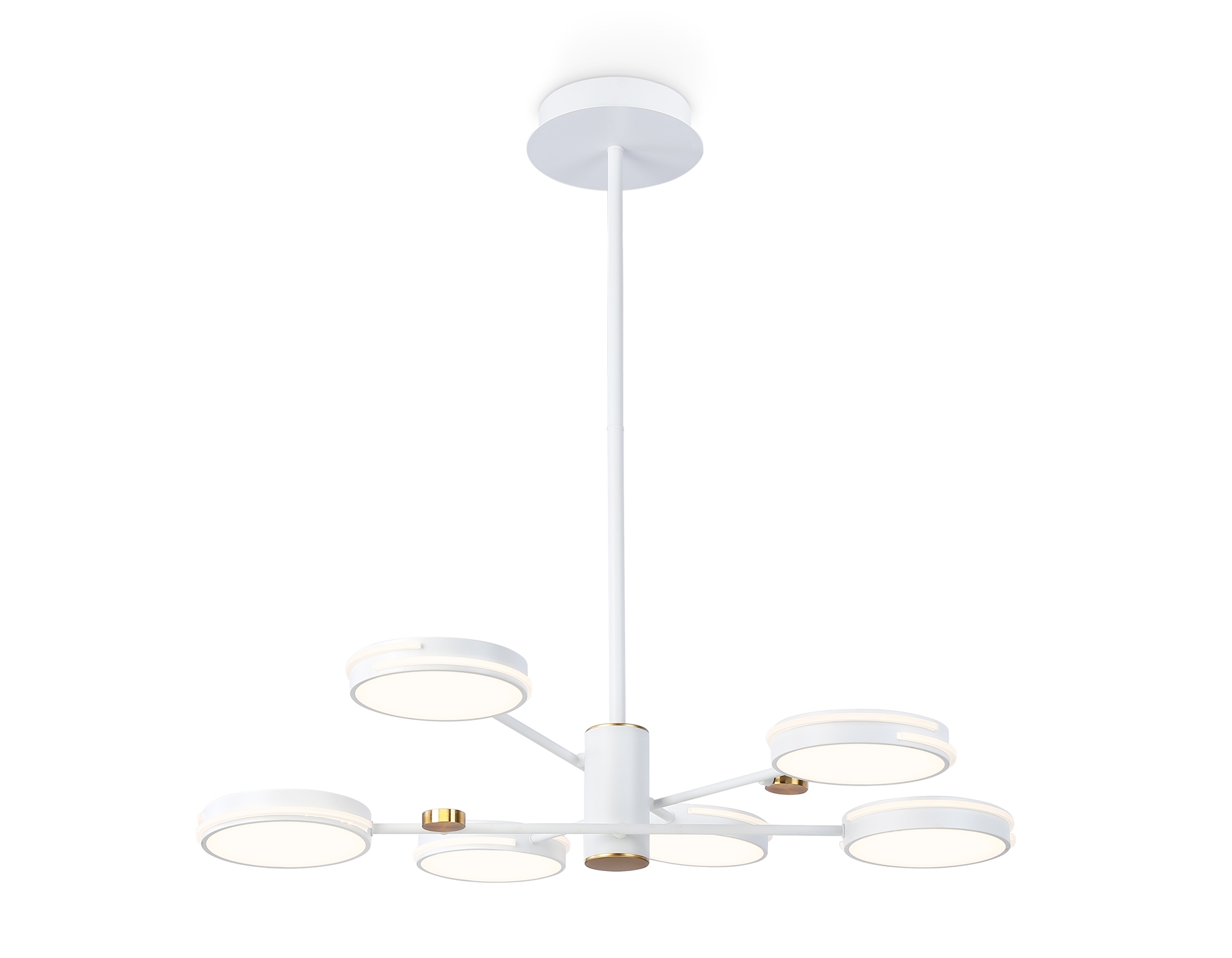 Подвесной светодиодный светильник Ambrella light FL51635/6 WH/GD белый/золото 3000K/4200K/6400K 50W D800*780 (Без ПДУ)