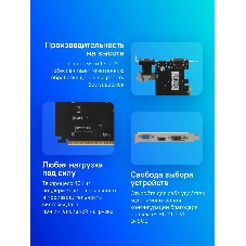 Видеокарта AFOX GeForce GT 210, 512 MB DDR3, 64 bit, HDMI, DVI-I, VGA, GPU 520 MHz