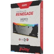 Оперативная память Kingston Fury Renegade, DDR4, 64Gb (2x32GB), 3200MHz, CL16, DIMM, радиатор, RGB, серебристый/черный