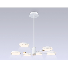 Подвесной светодиодный светильник Ambrella light FL51635/6 WH/GD белый/золото 3000K/4200K/6400K 50W D800*780 (Без ПДУ)