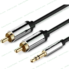 Кабель Vention аудио Jack 3,5 мм M/2RCA M - 5 м черный