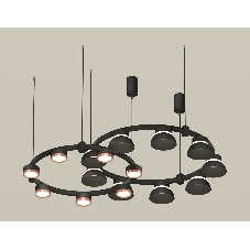 Светильник Ambrella light XR92091100/16 SBK/PPG/FR черный песок/золото розовое полированное/белый матовый GX53