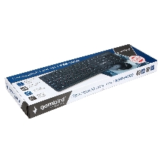 Комплект клавиатура+мышь Gembird KBS-9050 проводной, USB, 1000 DPI, чёрный