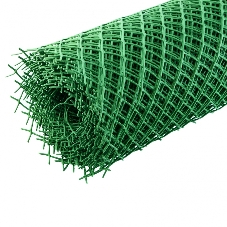 Решетка заборная в рулоне, 1,3х20 м, ячейка 70х55 мм, пластиковая, зеленая Россия