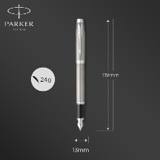 Набор ручек Parker IM Core FK221 (2183058) Stainless Steel CT M сталь нержавеющая, подарочная коробка, ручка перьевая, ручка шариковая