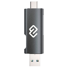 Кард-ридер Digma CR-СU2520-G/серый/SD/TF/micro-SD/micro-SDXC/miсro-SDHC/USB 2.0/Type-C/алюминий