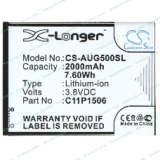 Аккумулятор CameronSino CS-AUG500SL C11P1506 для ASUS ZenFone Go (ZC500TG)3.8V, 2000 mAh, 7.60Wh