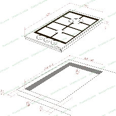 Газовая варочная панель Monsher MSG 33 Noir, газ, High-Tech, 29 см, автоматический электроподжиг, газ-контроль, форсунки под сжиженый газ, SABAF конфорки, чугунные решетки, черный