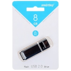 Флешка USB Smartbuy Quartz black (SB8GBQZ-K), 8Gb, USB 2.0, R/W 15/5, черный
