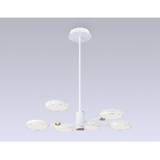 Подвесной светодиодный светильник Ambrella light FL51635/6 WH/GD белый/золото 3000K/4200K/6400K 50W D800*780 (Без ПДУ)