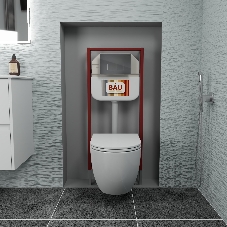 Комплект BAU 6 в 1: рамная инсталляция, унитаз подвесной безободковый Bau Dream 53, сиденье дюропласт микролифт, кнопка смыва BAU Hotel , хром