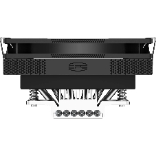 Кулер для процессора PCCooler RC600-67 (125W, 4-pin PWM, 67.5mm, Al, 4x6mm, 1x120мм, 62.5CFM, 32.5dBA, 2300RPM, S: 1851/1700/1200/115X, AM5/AM4, черный)